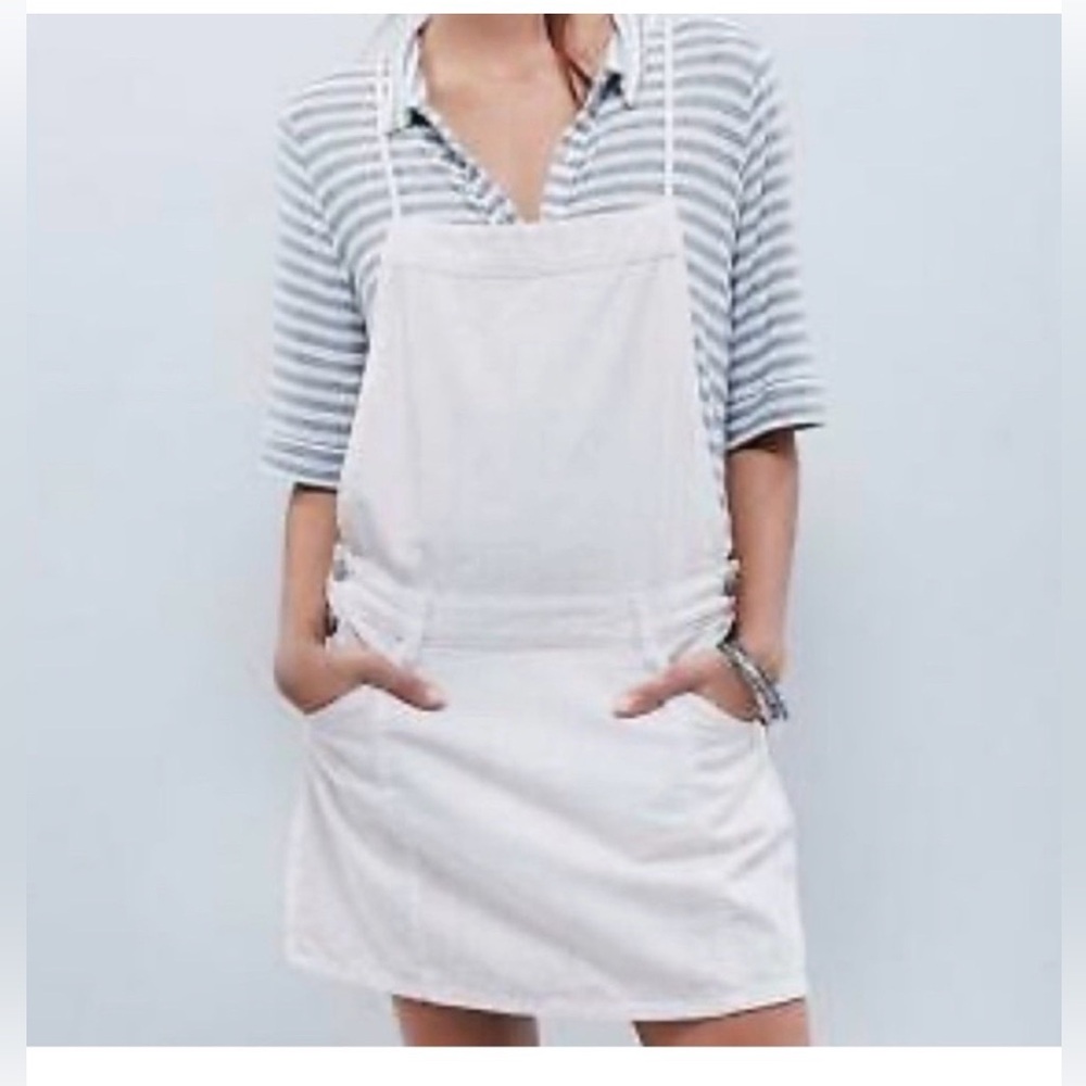 Free People Ivory Cotton Overall Dress